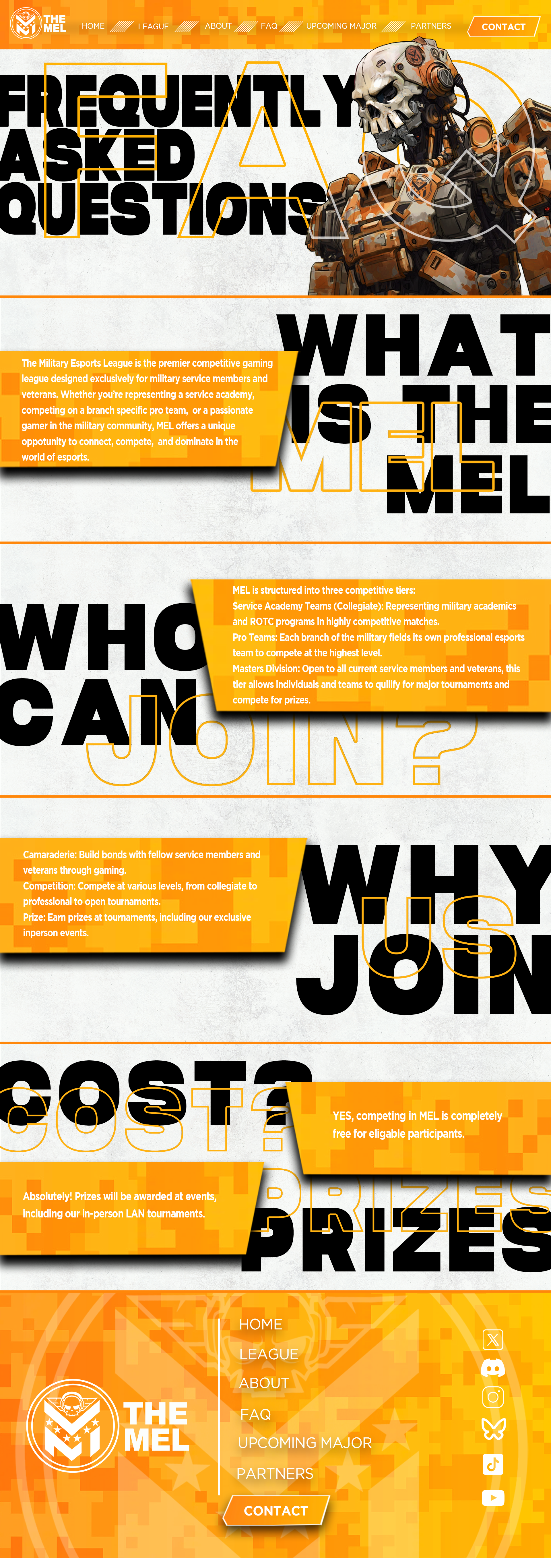 What is the MEL, who can join, why join, cost, and prizes answers for the Military Esports League