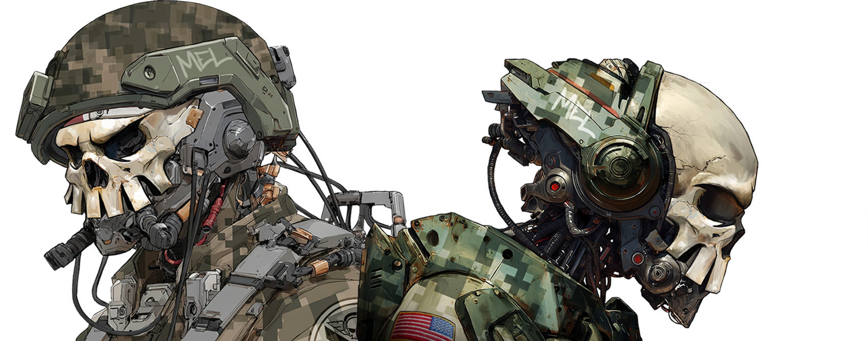 Two armored MEL pilots facing forward